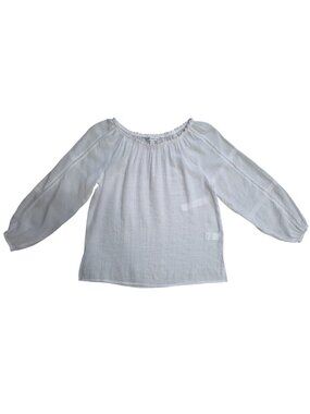 Counterparts Women’s White Peasant Top Boho Lace Trim Long Sleeve Size S NWT.